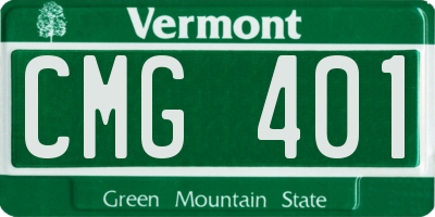 VT license plate CMG401