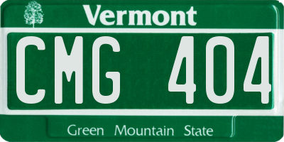 VT license plate CMG404