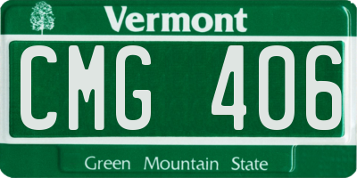 VT license plate CMG406