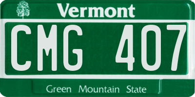 VT license plate CMG407