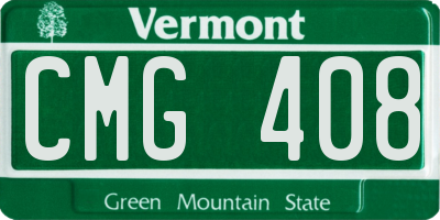 VT license plate CMG408