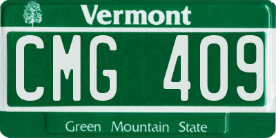 VT license plate CMG409