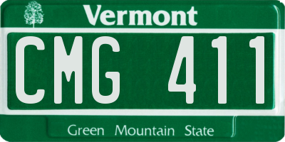 VT license plate CMG411