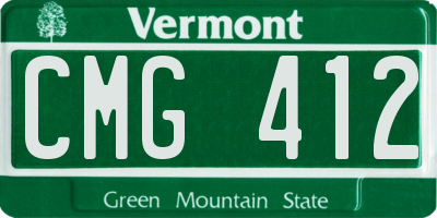 VT license plate CMG412