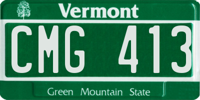 VT license plate CMG413