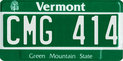 VT license plate CMG414