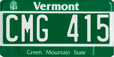 VT license plate CMG415