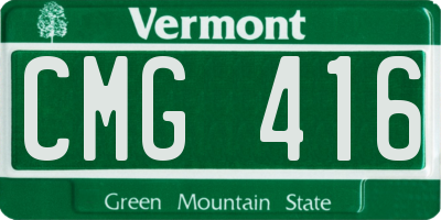 VT license plate CMG416