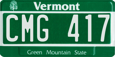 VT license plate CMG417