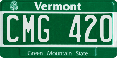 VT license plate CMG420