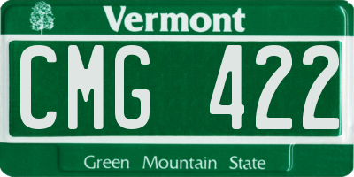VT license plate CMG422