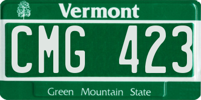 VT license plate CMG423