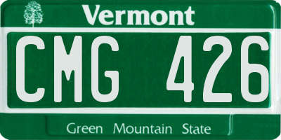 VT license plate CMG426