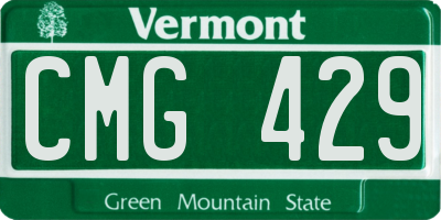 VT license plate CMG429
