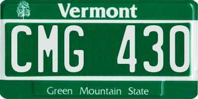 VT license plate CMG430