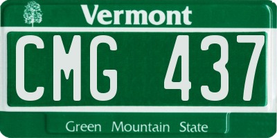 VT license plate CMG437