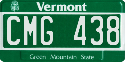 VT license plate CMG438