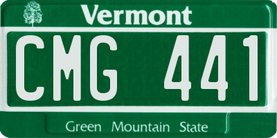 VT license plate CMG441