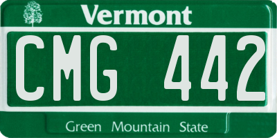 VT license plate CMG442