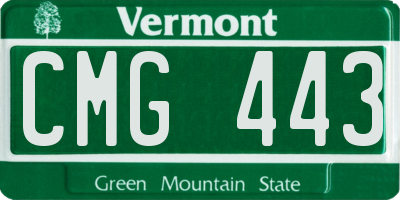 VT license plate CMG443