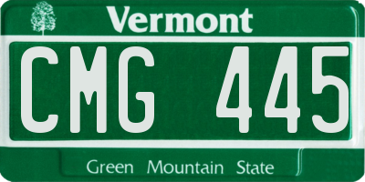 VT license plate CMG445