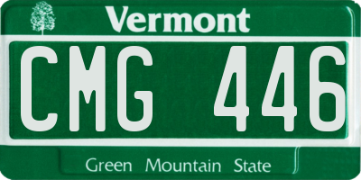 VT license plate CMG446