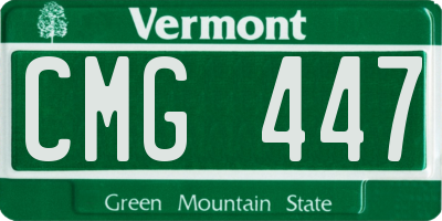 VT license plate CMG447