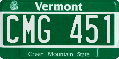 VT license plate CMG451