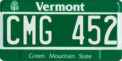 VT license plate CMG452