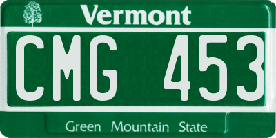 VT license plate CMG453