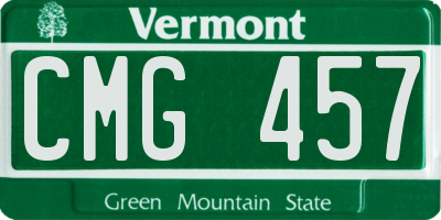 VT license plate CMG457