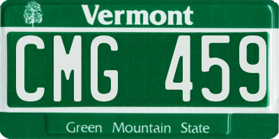 VT license plate CMG459