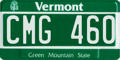 VT license plate CMG460
