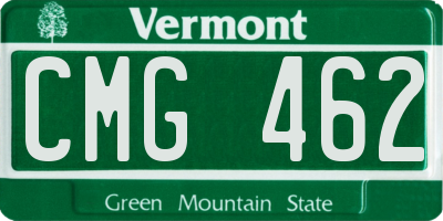VT license plate CMG462