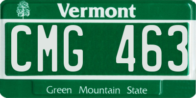 VT license plate CMG463