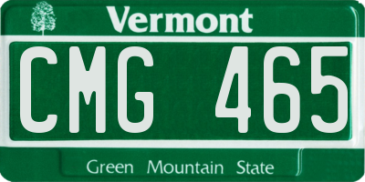 VT license plate CMG465