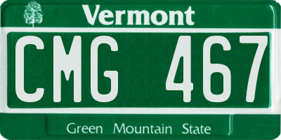 VT license plate CMG467
