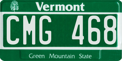 VT license plate CMG468