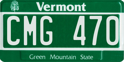 VT license plate CMG470