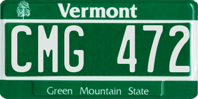 VT license plate CMG472