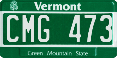 VT license plate CMG473