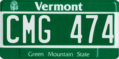 VT license plate CMG474