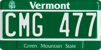 VT license plate CMG477