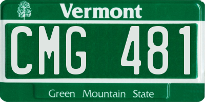 VT license plate CMG481