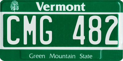 VT license plate CMG482