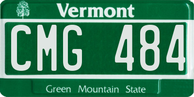 VT license plate CMG484