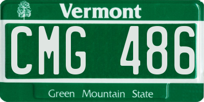 VT license plate CMG486