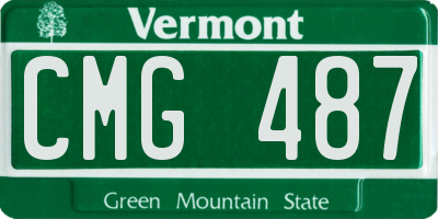 VT license plate CMG487