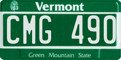 VT license plate CMG490