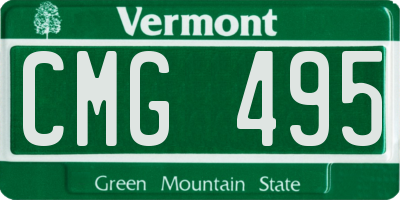 VT license plate CMG495